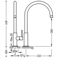 Bateria umywalkowa Czerń metalizowana szczotkowana TRES 26290401KMB