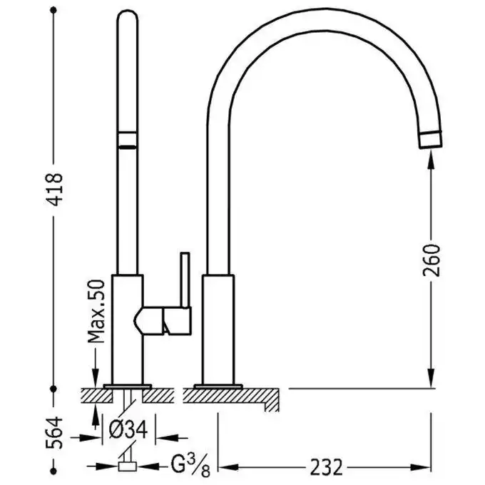 Bateria umywalkowa Czerń metalizowana szczotkowana TRES 26290401KMB