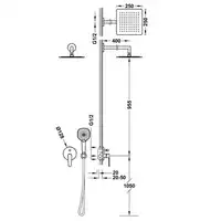 Zestaw natryskowy z baterią podtynkową Rapid-Box z regulacją strumienia 300x300 mm Chrom TRES 20528004