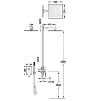 Jednouchwytowa bateria podtynkowa Rapid-Box (2-drożna) z regulacją strumienia 300x300 mm Chrom TRES 00628004