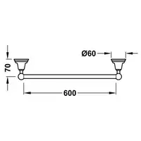 Wieszak na ręcznik 600 mm Złoto 24K TRES 12423603OR