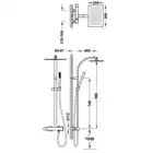 Komplet słuchawka-drążek 300x200 mm Chrom TRES 00719102