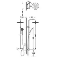 Komplet słuchawka-drążek Ø 250 mm Chrom TRES 18119102