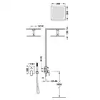 Zestaw natryskowy z baterią podtynkową Rapid-Box z regulacją strumienia 300x300 mm Matowa biel TRES 21128003BM