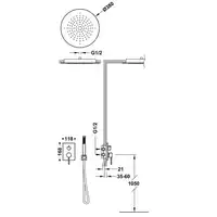 Zestaw natryskowy z baterią podtynkową Rapid-Box z regulacją strumienia Ø 380 mm Chrom TRES 06228005