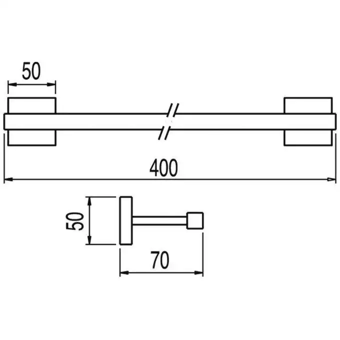 Wieszak na ręcznik 400 mm Stal TRES 10723601AC