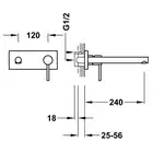 Bateria podtynkowa umywalkowa, wylewka 240 mm Chrom TRES 06230012