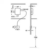 Wbudowany system elektronicznej kontroli termostatycznej Shower Technology Blue EditionCzarny-Chrom TRES 49288299