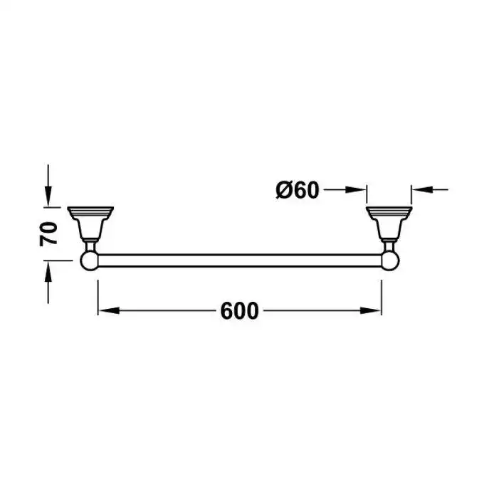 Wieszak na ręcznik 600 mm Stal TRES 12423603AC