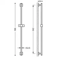 Drążek niklowany Mosiężny dł. 842 mm Chrom TRES 107935