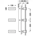 3 wbudowane dysze z hydromasażem 139x49 mm mosiężne Chrom TRES 29951505