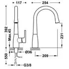 Bateria elektroniczna zlewozmywakowa Chrom TRES 09244601