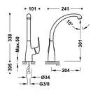 Bateria zlewozmywakowa stojąca Chrom TRES 21644710