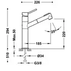 Bateria zlewozmywakowa stojąca Chrom TRES 03043401