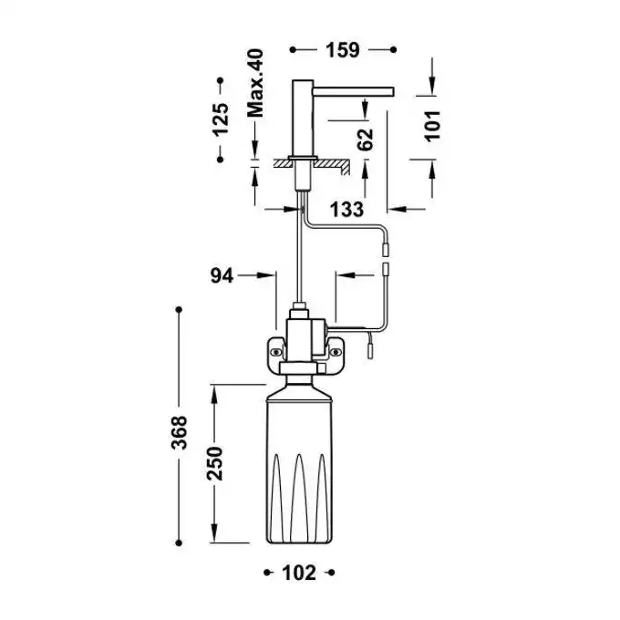 Elektroniczny dozownik mydła do łazienki i kuchni 1600 ml Chrom TRES 39274101