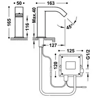 Elektroniczna jednostrumieniowa bateria umywalkowa Chrom TRES 39210305