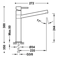 Bateria zlewozmywakowa stojąca Chrom TRES 08333301