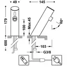 Elektroniczna jednostrumieniowa bateria umywalkowa Chrom TRES 39210302