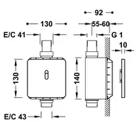 Armatura elektroniczna do W.C., podtynkowa Stal TRES 01221701