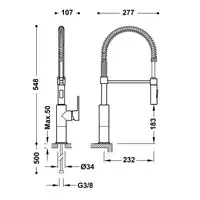 Bateria zlewozmywakowa stojąca Chrom TRES 03048501