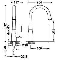 Bateria elektroniczna zlewozmywakowa Chrom TRES 09244601