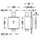 Armatura elektroniczna do W.C., podtynkowa Stal TRES 01221701