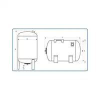 Zbiornik hydroforowy przeponowy 150 l, poziomy WIMEST GZP07 &quot;150&quot; (L)