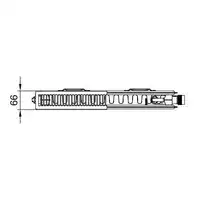 Grzejnik X2 Line-V typ 12 wys. 605x66x1005 biały,10 bar, zaworowy prawy, z osłonami KERMI PLV120601001R1K