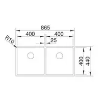 Zlewozmywak CLARON 400/400-U Stal polerowana, InFino BLANCO 521618