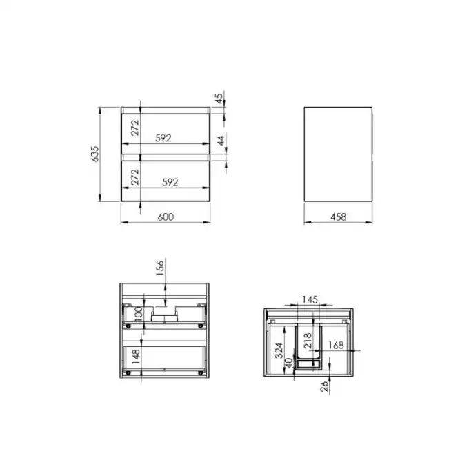 Szafka podumywalkowa SPLIT 60 2S stone matt PDW ELITA RE010600057040