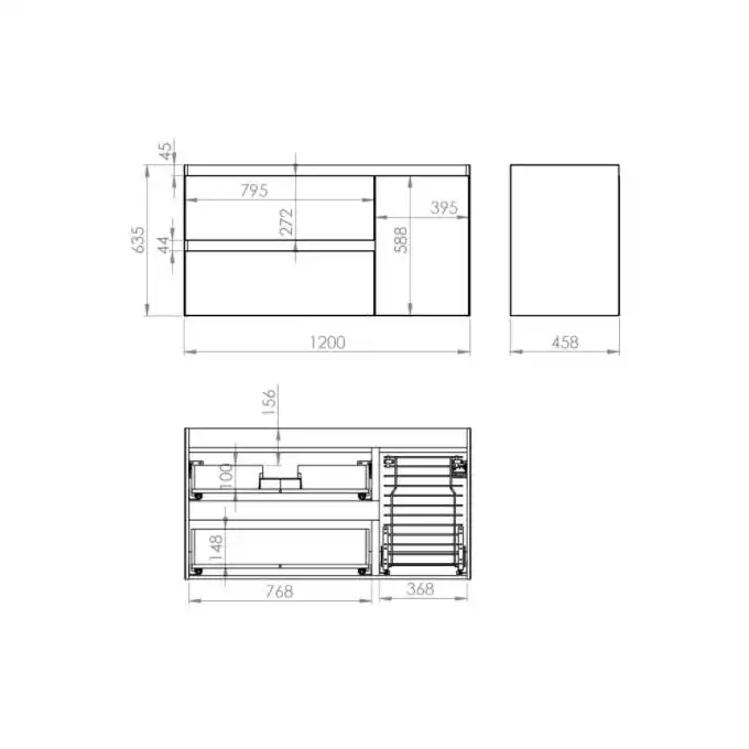 Szafka podumywalkowa SPLIT 120 2S L CARGO stone matt PDW ELITA RE011206257040