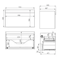 Szafka podumywalkowa MOODY 90 1S+1S white HG PDW ELITA RE010900038060