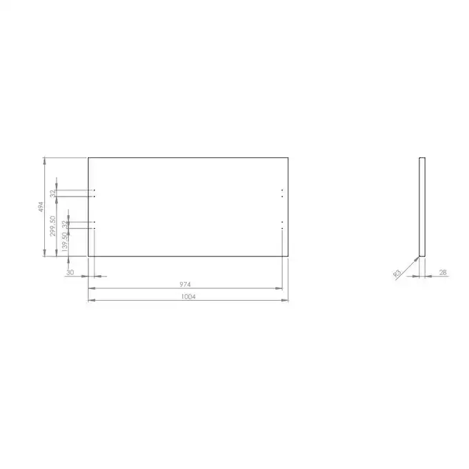 Blat MDF 100/49,4/2,8 white HG PCV ELITA RE051000128060