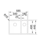 Zlewozmywak CLARON 340/180-IF Stal polerowana prawa, InFino BLANCO 521608