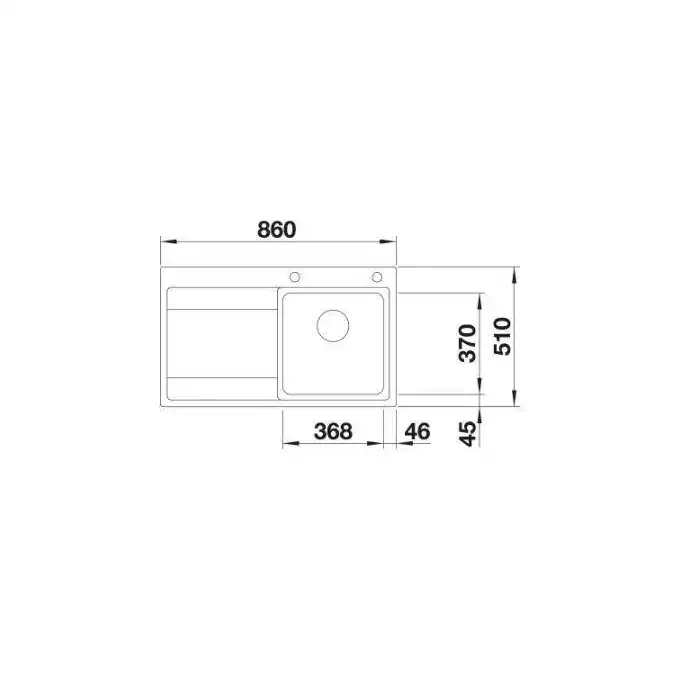 Zlewozmywak DIVON II 45 S-IF Stal polerowana prawa, korek auto., InFino BLANCO 521658