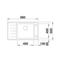 Komora ANDANO XL 6 S-IF Compact Stal polerowana lewa, korek auto., InFino, odsączarka stalowa BLANCO 523002