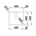 Komora ANDANO 450-IF Stal polerowana, InFino BLANCO 522961