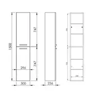 Słupek KWADRO PLUS 30 2D black HG PDW ELITA 167654