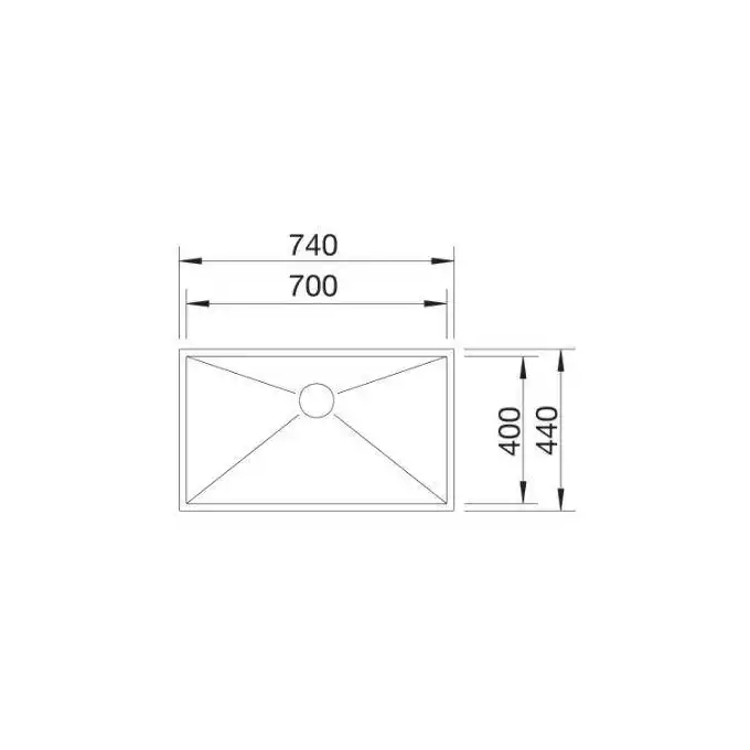 Zlewozmywak ZEROX 700-U Stal polerowana, InFino BLANCO 521593