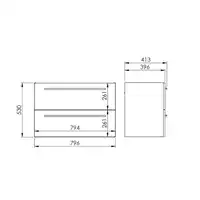 Komoda KWADRO PLUS 80 2S black HG PDW ELITA 167651