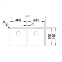 Zlewozmywak CLARON 400/400-IF Stal polerowana, InFino BLANCO 521617