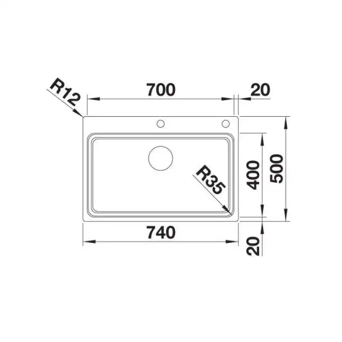 Komora ETAGON 700-IF/A Stal polerowana, korek auto., InFino, szyny BLANCO 524274