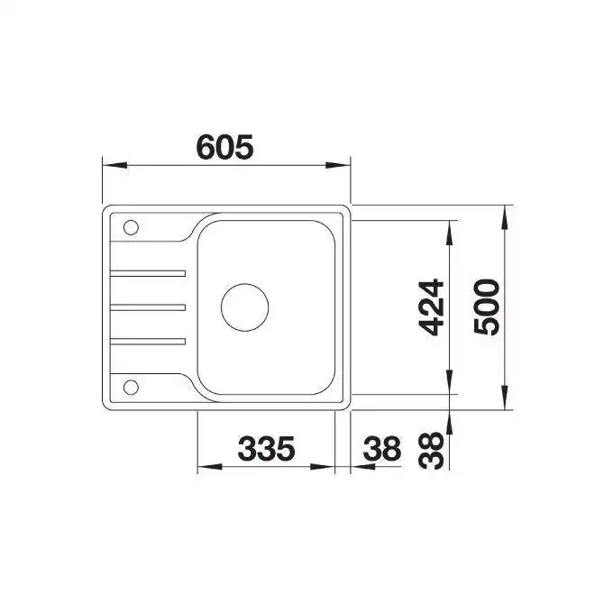 Zlewozmywak LEMIS 45 S-IF Mini Stal szczotkowana, odwracalny, korek auto. BLANCO 525114