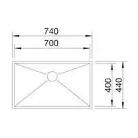 Zlewozmywak ZEROX 700-U Stal polerowana, InFino BLANCO 521593