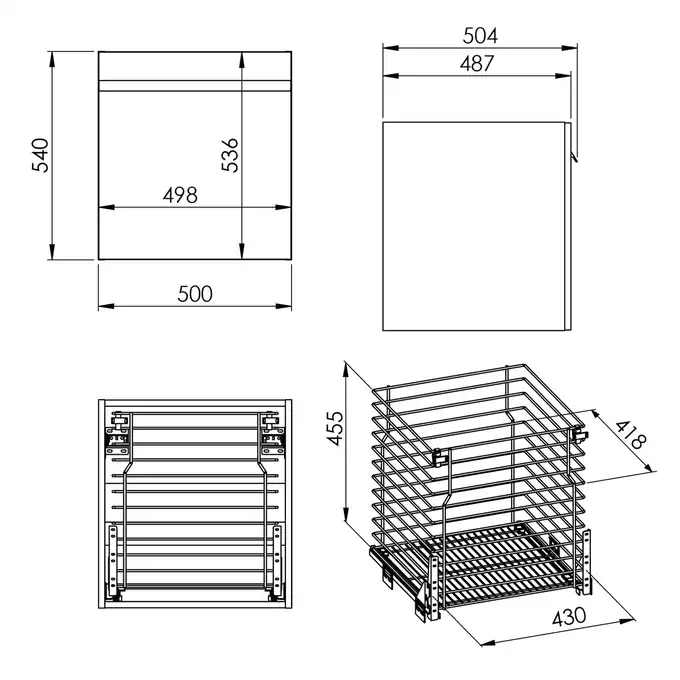 Komoda MOODY 50 1S z koszem cargo white HG PDW ELITA RE080502038060