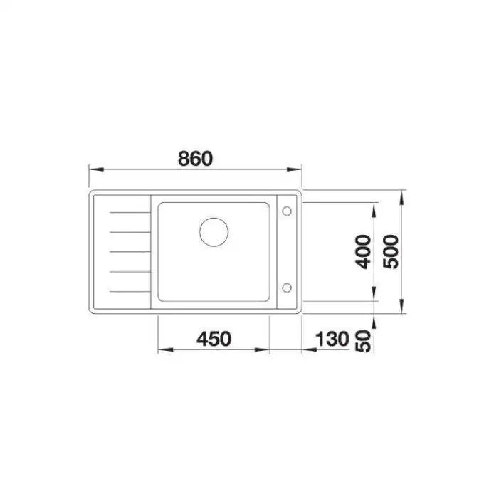 Komora ANDANO XL 6 S-IF Compact Stal polerowana lewa, korek auto., InFino, odsączarka stalowa BLANCO 523002