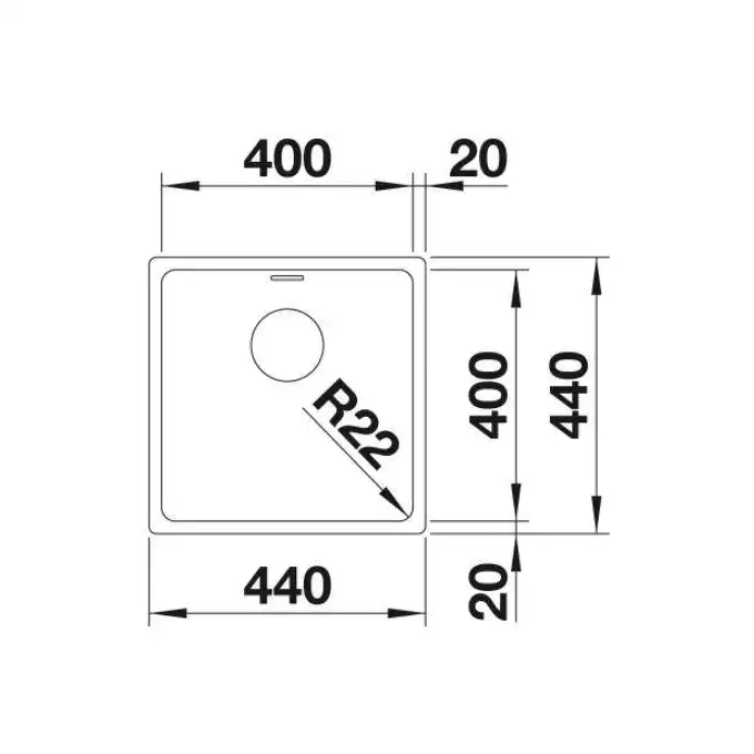 Komora ANDANO 400-U Stal polerowana, InFino BLANCO 522959