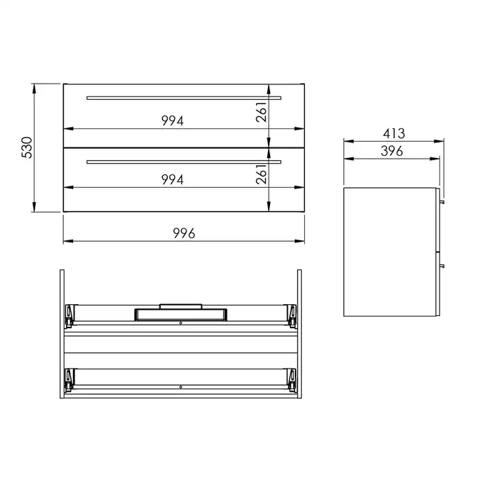 Szafka podumywalkowa KWADRO PLUS 100 2S black HG PDW ELITA 167648