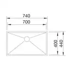 Zlewozmywak ZEROX 700-U Stal polerowana, InFino BLANCO 521593