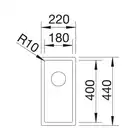 Zlewozmywak CLARON 180-IF Stal polerowana, InFino BLANCO 521564